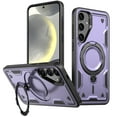 thumbnail image 1 of 360° Rotatable Magnetic Ring for Samsung Galaxy A25 5G Case, Compatible with MagSafe [Non-Slip Texture Edge] [Built-in Kickstand] [Military Shockproof] Matte Soft TPU Bumper Ultra Slim, Purple, 1 of 6