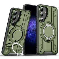 360°Rotatable Magnetic Ring for Samsung Galaxy A36 5G Case Compatible with MagSafe [Built-in Invisible Kickstand][Military Shockproof] Matte Rugged Heavy Duty Durable Phone Case,Armygreen