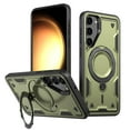 thumbnail image 1 of 360° Rotatable Magnetic Ring for Samsung Galaxy S23 Plus Case, Compatible with MagSafe [Non-Slip Texture Edge] [Built-in Kickstand] [Military Shockproof] Matte Soft TPU Bumper Ultra Slim, Olivegreen, 1 of 5