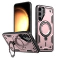 thumbnail image 1 of 360° Rotatable Magnetic Ring for Samsung Galaxy S23 Plus Case, Compatible with MagSafe [Non-Slip Texture Edge] [Built-in Kickstand] [Military Shockproof] Matte Soft TPU Bumper Ultra Slim, Rosegold, 1 of 5