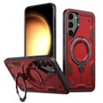 thumbnail image 1 of 360° Rotatable Magnetic Ring for Samsung Galaxy S23 Plus Case, Compatible with MagSafe [Non-Slip Texture Edge] [Built-in Kickstand] [Military Shockproof] Matte Soft TPU Bumper Ultra Slim, Red, 1 of 5