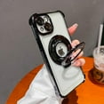 thumbnail image 1 of 360° Rotatable Magnetic Ring Stand for iPhone 15 Plus Case, [Compatible with Magsafe] Protective Case with Stand & Ring Holder, Luxury Transparent Women Case for iPhone 15 Plus, Black, 1 of 8