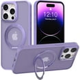thumbnail image 1 of 360° Rotatable Magnetic Ring Stand for iPhone 15 Pro Max Case Magsafe, Shockproof Protective Slim Translucent Back iPhone 15 Promax Case for Men Women 6.7 - Lilac, 1 of 6