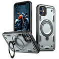 thumbnail image 1 of 360° Rotatable Magnetic Ring for iPhone 11 Case, Compatible with MagSafe [Non-Slip Texture Edge] [Built-in Kickstand] [Military Shockproof] Matte Soft TPU Bumper Ultra Slim, Gray, 1 of 5