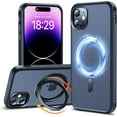 thumbnail image 1 of 360° Rotatable Magnetic Ring for iPhone 14 Pro Max Case, [Compatible with MagSafe] Kickstand & Magnet Two in One Translucent Shockproof Phone Case iPhone 14 Pro Max 6.7", Purple, 1 of 7