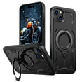 thumbnail image 1 of 360° Rotatable Magnetic Ring for iPhone 15 Case, Compatible with MagSafe [Non-Slip Texture Edge] [Built-in Kickstand] [Military Shockproof] Matte Soft TPU Bumper Ultra Slim, Black, 1 of 5
