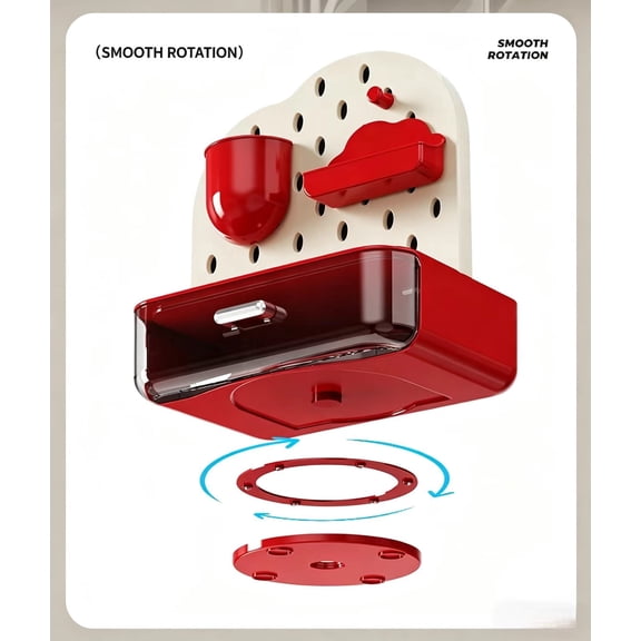 Jrelecs Makeup Organizer 1 Desktop Organizer with Drawer, Red