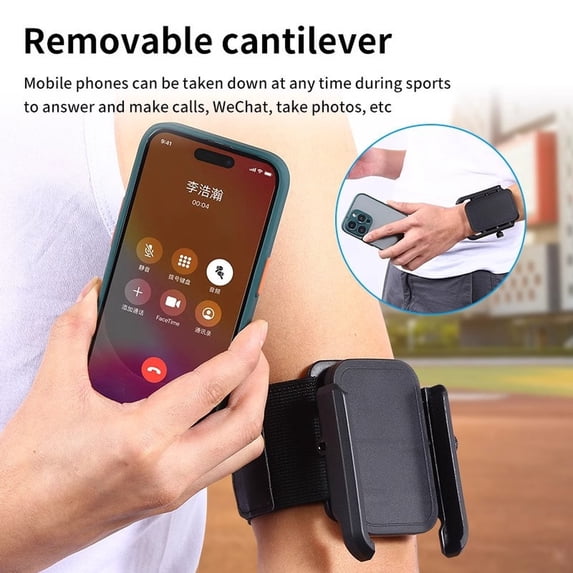 360° Rotatable Running Armband Phone Holder, Sport Wrist Band Cell Phone Mount for Jogging, Cycling, Gym Workouts, Compatible with Phone 14/13 and Smartphones A