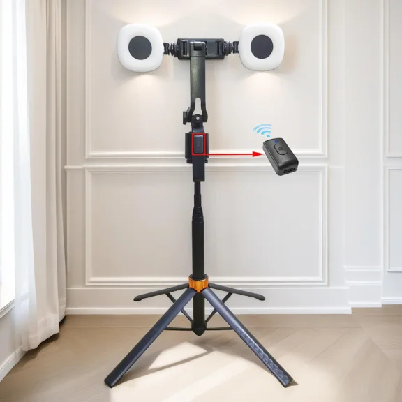 360° Rotatable Selfie Stick Tripod, Rechargeable Smart Face Tracking Tripod with 2 Fill Lights, Auto Face Tracking Phone Holder for Vlog, Live Streaming, Selfie Accessories