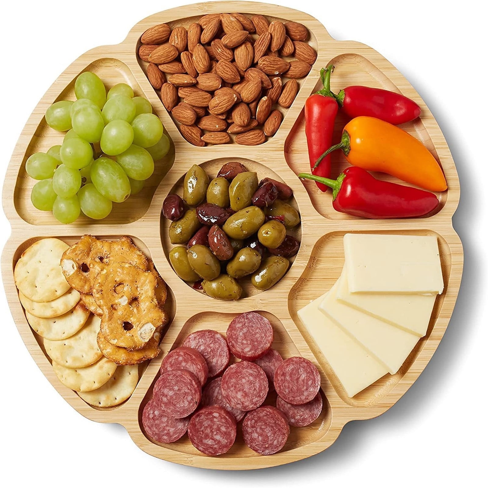 360° Rotatable Serving Tray and Platters, 12 Inch Divided Serving Bowls ...