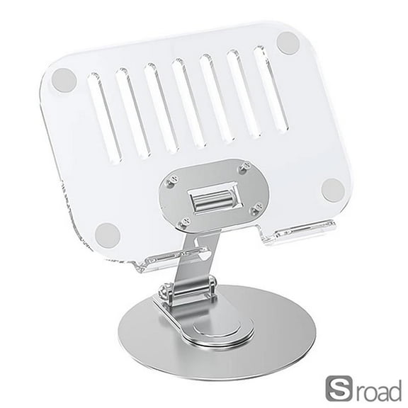 360° Rotatable Tablet Stand, Adjustable Height Aluminum Alloy Desk Holder With Ergonomic Viewing For IPad Samsung Huawei Tablets And Phones (4.7-12 Inch), Silver