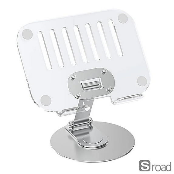 360° Rotatable Tablet Stand, Adjustable Height Aluminum Alloy Desk Holder With Ergonomic Viewing For IPad Samsung Huawei Tablets And Phones (4.7-12 Inch), Silver