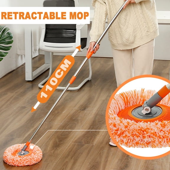 360° Rotatable Telescopic Cleaning Mop, Extendable Wall Mop With 3 Telescopic Lengths (50-95Cm / 19.6-37.4 Inch), Adjustable Pole For Floor & High Reach Cleaning, Sunflower Mop