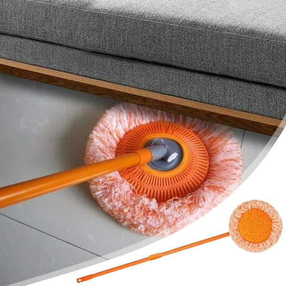 360° Rotatable Telescopic Cleaning Mop with Chenille Head Adjustable Pole for Ceiling Walls Car Household Bathroom