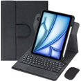 thumbnail image 1 of 360° Rotatable Trackpad Keyboard Case w/ Pen Holder for iPad Air 11" M2/M3,black, 1 of 7