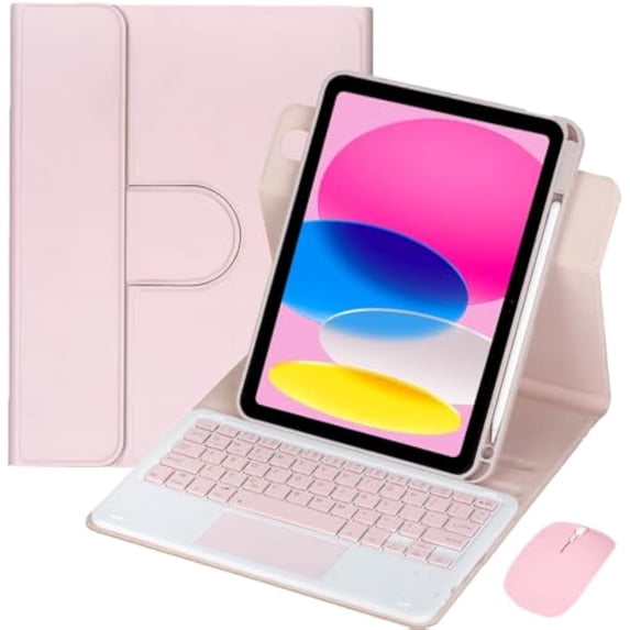 360° Rotatable Trackpad Keyboard Cover with Pen Holder for iPad A16 2025 / iPad 11th Gen