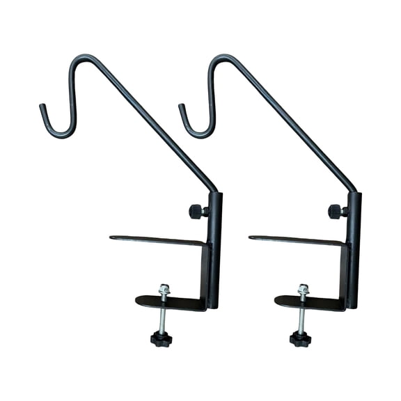 360 Rotates Railing Hook Set Steel Deck Track Brackets 2pcs for Bird Feeders Wind Toll & Flower Pan Outdoors
