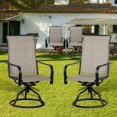 thumbnail image 1 of 360° Rotating & 15° Rocking Patio Dining Chair with Ergonomic High-Back, All-Weather  Fabric & Sturdy Iron Frame (6-Pack, Brown), 1 of 8