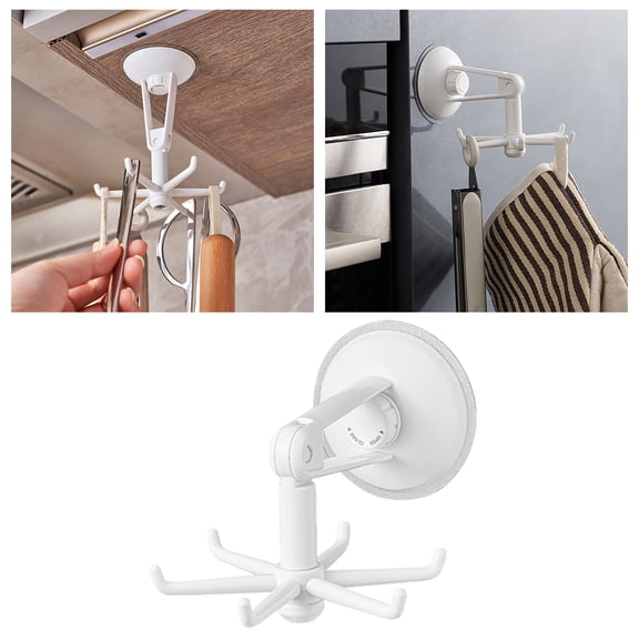360° Rotating ABS Hooks for Home Multipurpose Swivel Hanging Utensil Holder Vertical Flip Folding Hook Kitchen Bathroom Cabinet Towel Rack