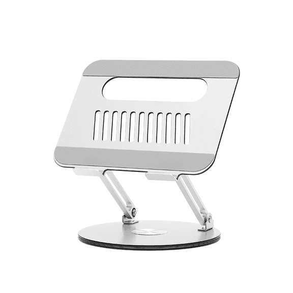 360 Rotating Adjustable Laptop Stand - Foldable Aluminum Ergonomic Computer Riser for MacBook/PC 10-17 Inch, 2-in-1 Mobile & Gaming Stand With Heat Dissipation (Gray)