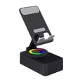 thumbnail image 1 of 360 Rotating Adjustable Phone Stand, 3-In-1 Design With Bluetooth Speaker, For Desk, Bed, Travel, Office Use - Black, 1 of 5