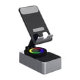 thumbnail image 1 of 360 Rotating Adjustable Phone Stand - 3-In-1 Design With Bluetooth Speaker, Gray Color, For Desk, Bed, Travel - Compatible With Most Smartphones, 1 of 5