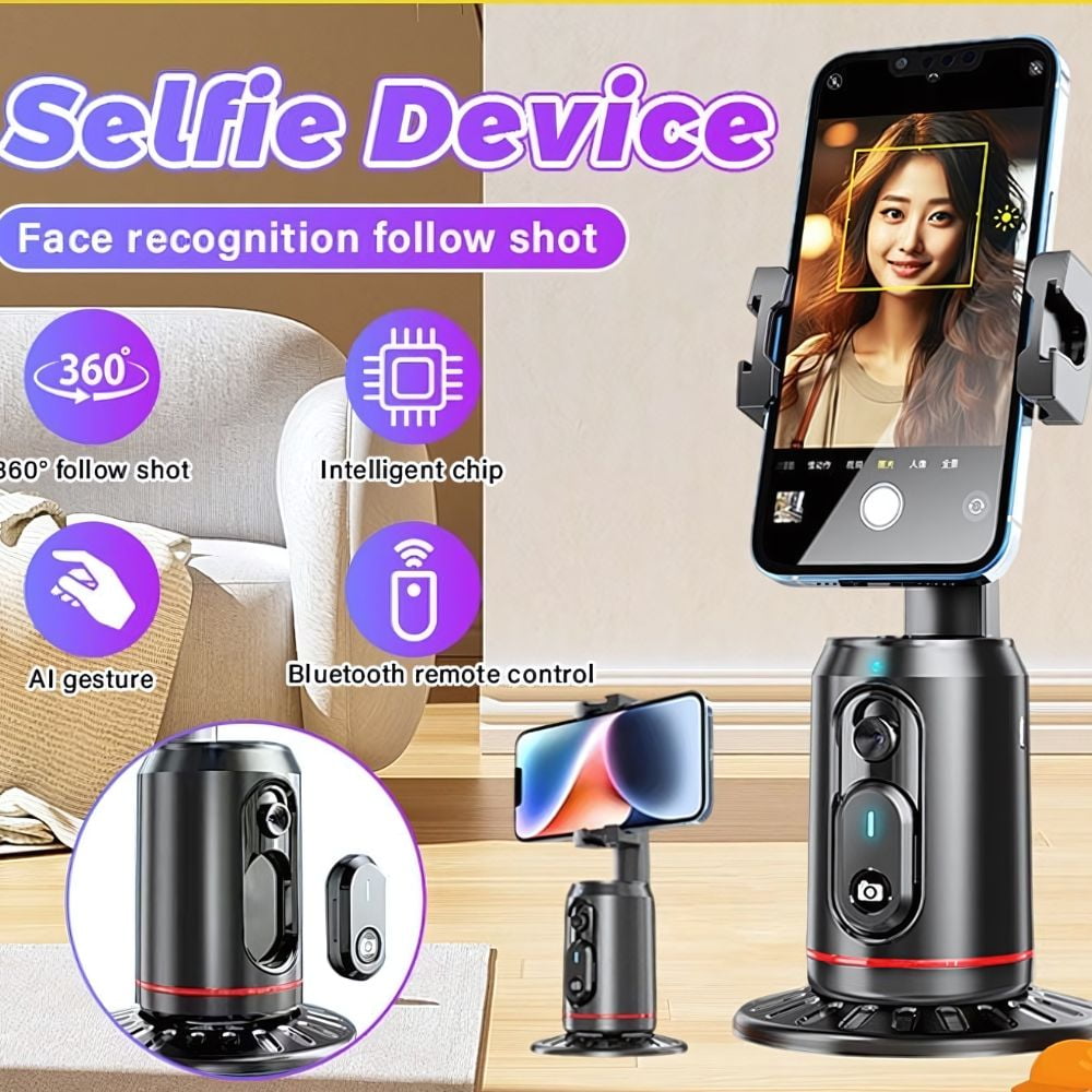 360° Rotating Auto Face and Body Smart Tracking Tripod Camera Mount ...