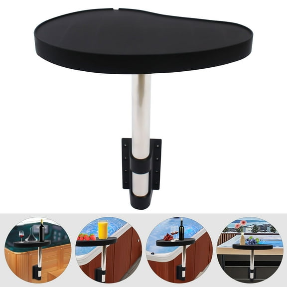 360 Rotating Bathtub Tray Table  Wall-Mounted Spa Shelf with Anti-Slip Surface & Drain Port, Large 23.2" x 14.6" ABS & Stainless Steel Bath Caddy