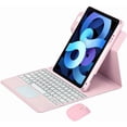 thumbnail image 1 of 360° Rotating Bluetooth Keyboard & Mouse Case for iPad Pro 11 (1-4 Gen) / iPad Air 4/5 Gen, Folio Stand Cover with Trackpad & Pencil Holder, US English Keyboard,pink, 1 of 6