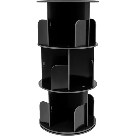 360° Rotating Bookshelf, 3 Tier Standing Bookcase Small Corner Bookcase, 360 Spinning Corner Bookcase Tower, Floor Standing Bookcase Storage Rack for Home Office Living Room Study Room, Black