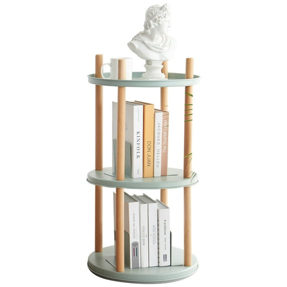 360° Rotating Bookshelf Storage Shelf, 3 Tier Bookcase with Large-Capacity Storage Space, Modern Multifunctional Storage Rack, Compact Standing Shelf for Living Room, Bedroom, Study Room, Kitchen