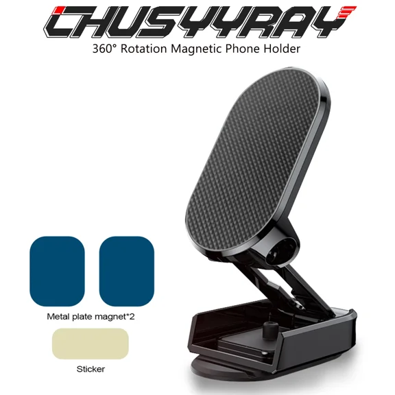 360 Rotating Car Magnetic Phone Holder Universal Folding Dashboard Mount Stand