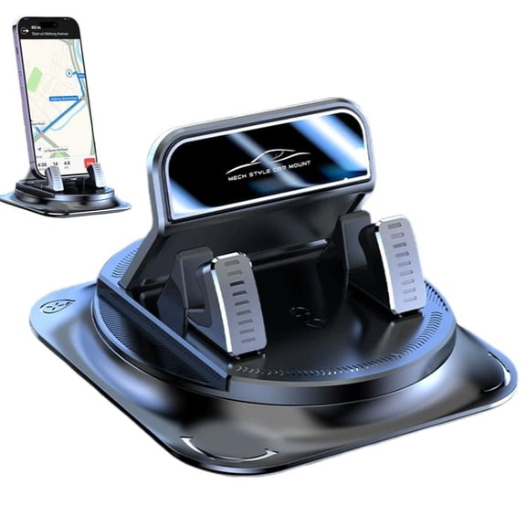 360 Rotating Car Phone Mount for Dashboard, Automatic Locking Anti-Slip Base, Single-Hand Operation Smartphone Holder for Hands-Free Navigation