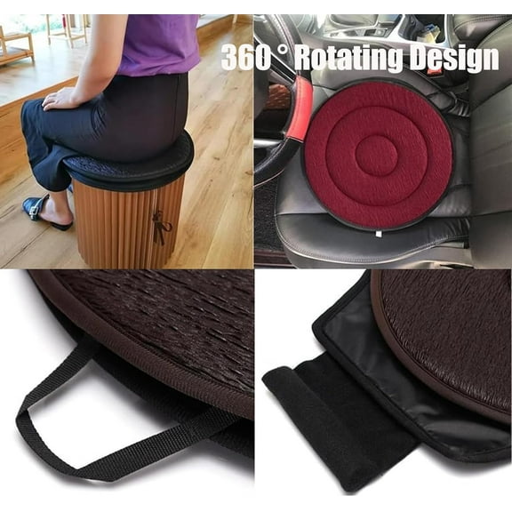 360 Rotating Car Seat Cushions, 360 Degrees Swivel Car Seat for Elderly Support, Seat Non Slip Cushion, 360 Rotating Seat Cushion, Red