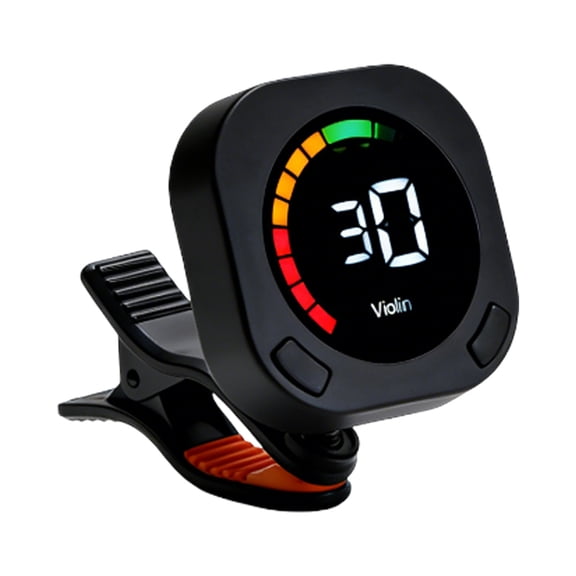 360° Rotating Clip-On Digital Tuner – Backlit LCD Display for Guitar, Ukulele, Violin & More String Instruments