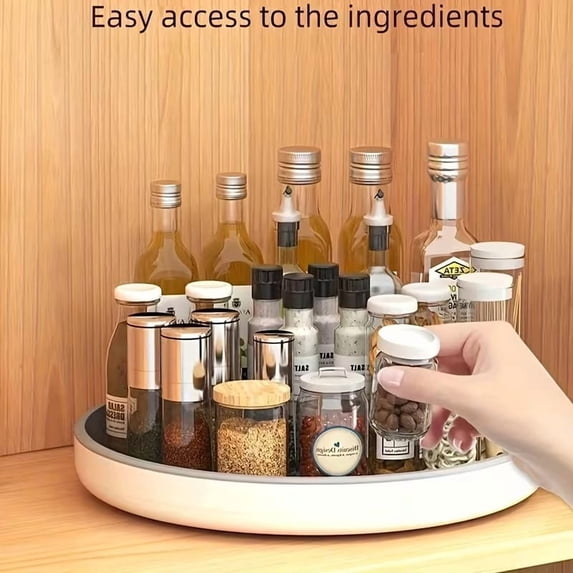 360° Rotating Condiment Storage Rack Multi-Functional Kitchen Tray Organizer