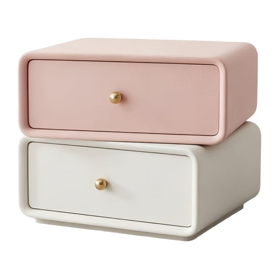 360° Rotating Corner Nightstand with Double Drawers for Easy Access