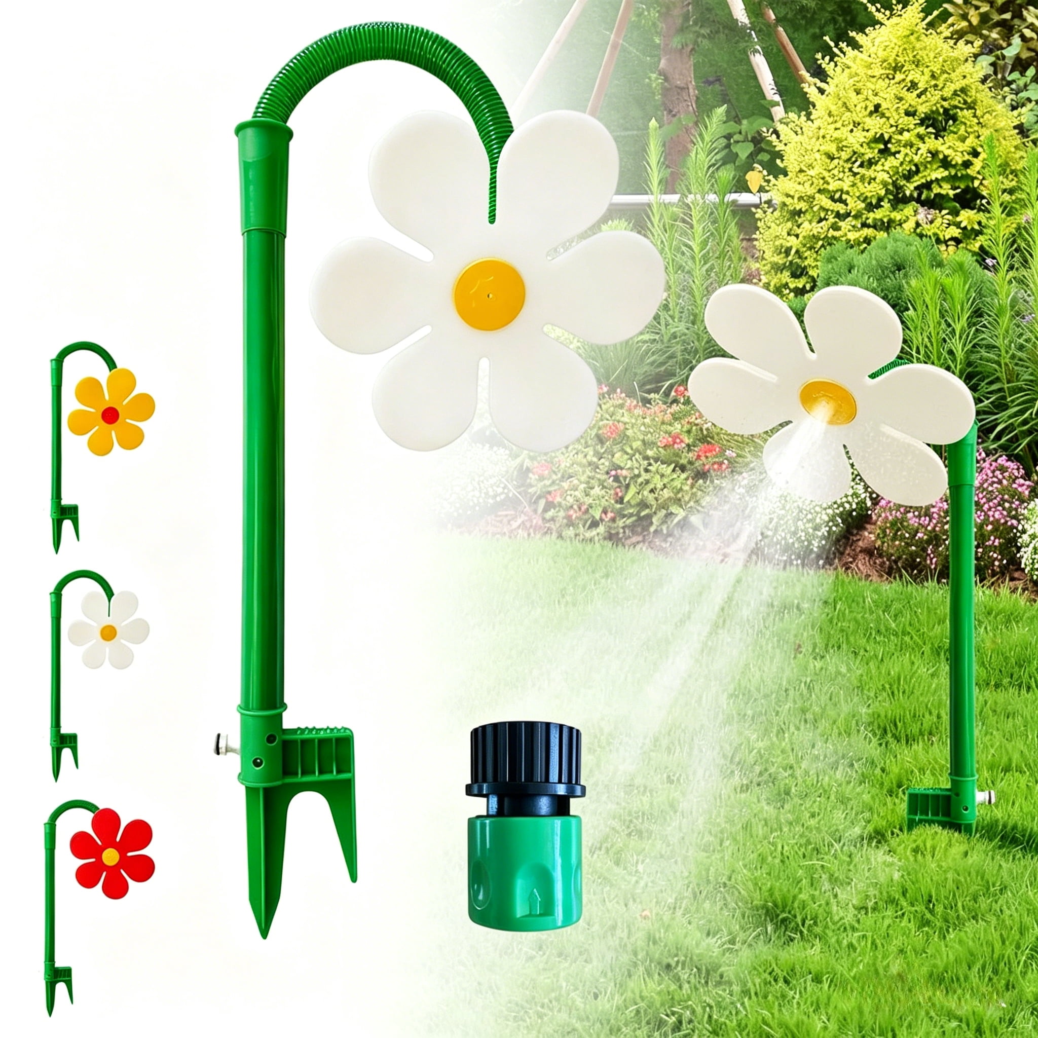 360° Rotating Daisy Lawn Sprinkler, Flower spray toy designed specifically for dogs, Crazy Dancing Flower Water Sprinklers for Yard Watering Kids & Pets Playing