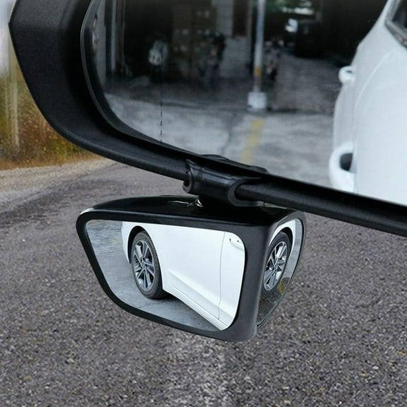 360° Rotating Double-Sided Car Spot Mirror, Wide Angle Rear View Accessory for Front and Rear Wheel Observation, Universal Fit for Cars and SUVs, Black PP 10x7x6cm