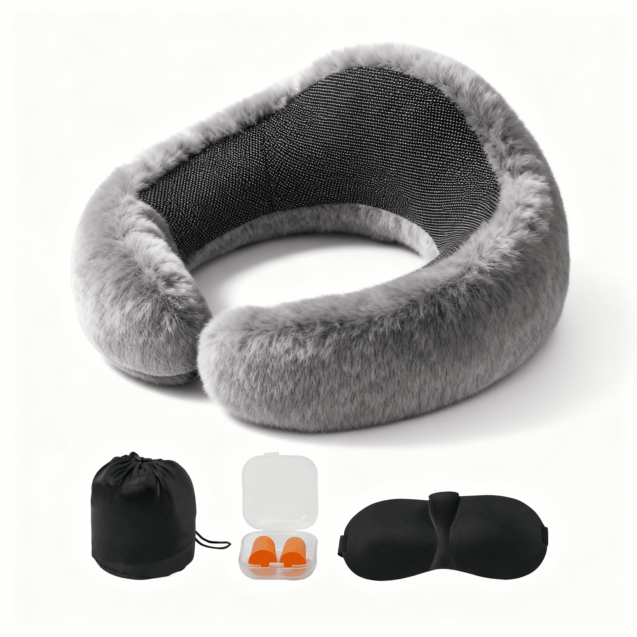 360° Rotating Dual Support Travel Pillow, Ergonomic Neck Curve Fit Pressure Relief, Comfortable Head Neck Support for Airplane Car Office Nap