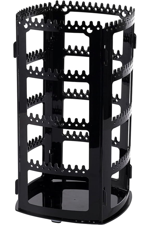 360 Rotating Earring Holder And Jewelry Organizer, 4 Tiers Jewelry Rack Display Classic Stand, 156 Holes And 160 Grooves For Necklaces Earrings Piercings, Black[Z2445]
