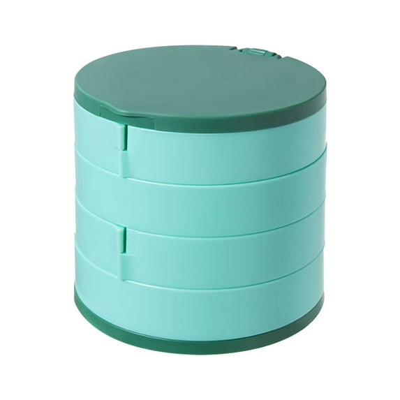 360° Rotating Earring Jewelry Organizer Box, Velvet Compartment Storage Case with Lock for Studs Hoops, Travel Portable Display Holder for Women’s Accessories