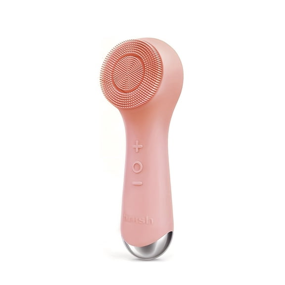 360 Rotating Facial Cleanser, Dual-Mode Silicone Face Brush with Vibration & Rotation, Facial Massage, USB Rechargeable Cleansing Brush-pink color
