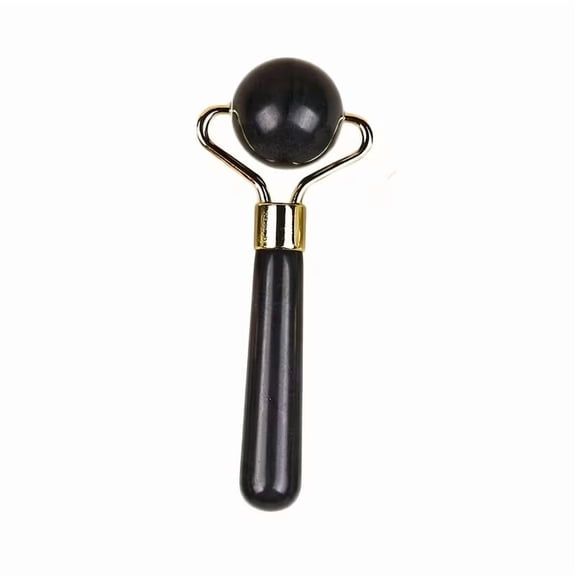 360 Rotating Facial Stone Massage Stick Natural Stone Ball Massager for Lymphatic Drainage, Puffiness Relief & Makeup Prep