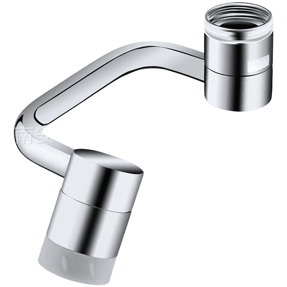 360° Rotating Faucet Extender with Dual Spray Modes, All-Purpose Swivel Arm Aerator, Copper Material Kitchen Bathroom Tap Attachment, Fits 22mm ID and 24mm OD Standard Faucets, Silve(A)
