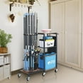 thumbnail image 1 of 360° Rotating Fishing Rod Holder with Wheels - 12 Rod Storage Organizer for Garage, 1 of 6