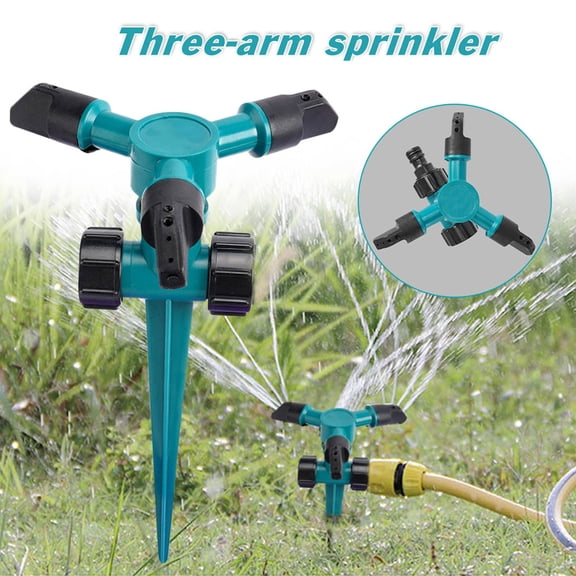 360 Rotating Garden Sprinkler Plastic Ground Plug Waterer Automatic Lawn & Plant Irrigation System ABS Material Quiet Spray Covers Large Area 13x13x23 cm