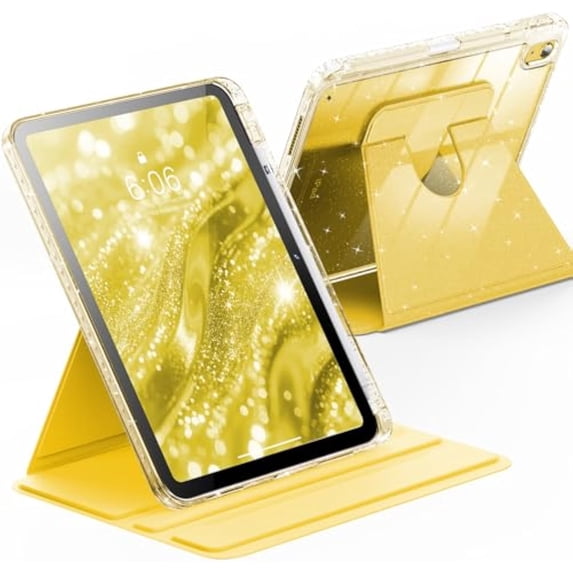 360° Rotating Glitter Case Clear Back & Pencil Holder for iPad 11"/10.9"