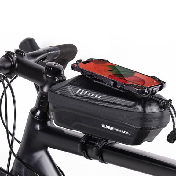 360° Rotating Hard Case Handlebar Bag – Quick Release Mount, Waterproof with Reflective Safety Logo, Fits 6.8" Phone
