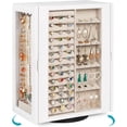 thumbnail image 1 of 360° Rotating Jewelry Box for Women, Wooden Large Jewelry Organizer with 5 Drawers, Vertical Open Design Jewelry Organizers and Storage for Earring Ring Necklace Bracelet, 1 of 8